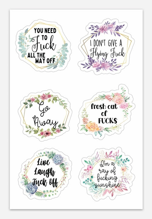 Sweary Sticker Sheet of 6