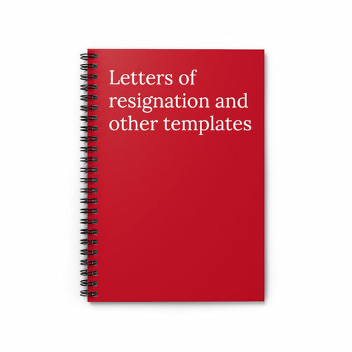 Letters of resignation and other templates Notebook